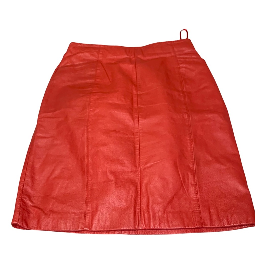New Vintage Wilson Genuine Leather Red Mini Skirt